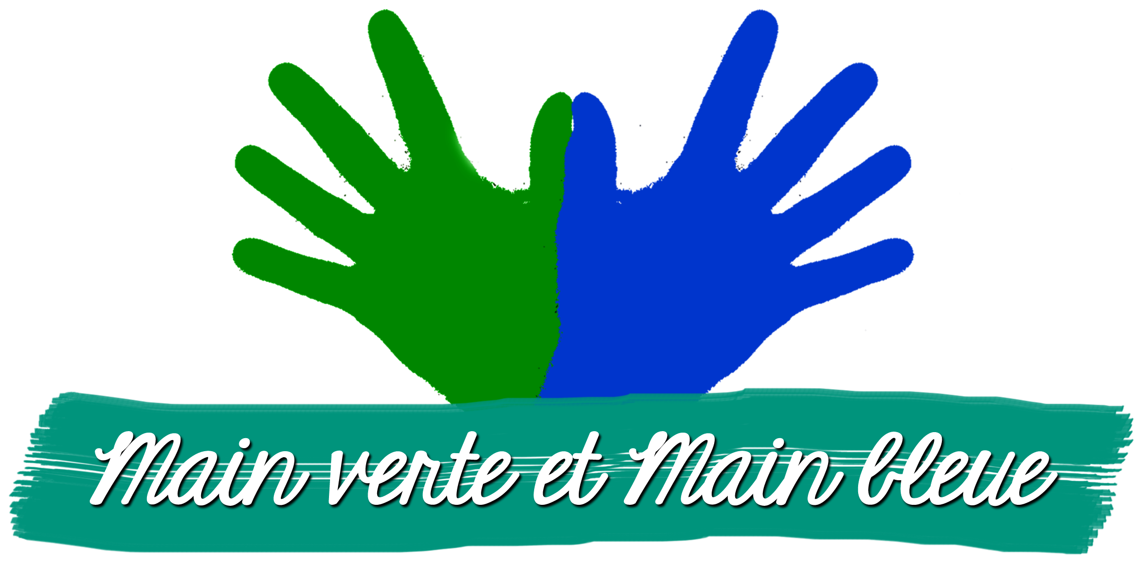MAIN VERTE ET MAIN BLEUE